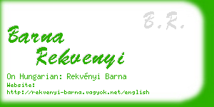 barna rekvenyi business card
