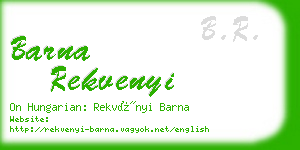 barna rekvenyi business card